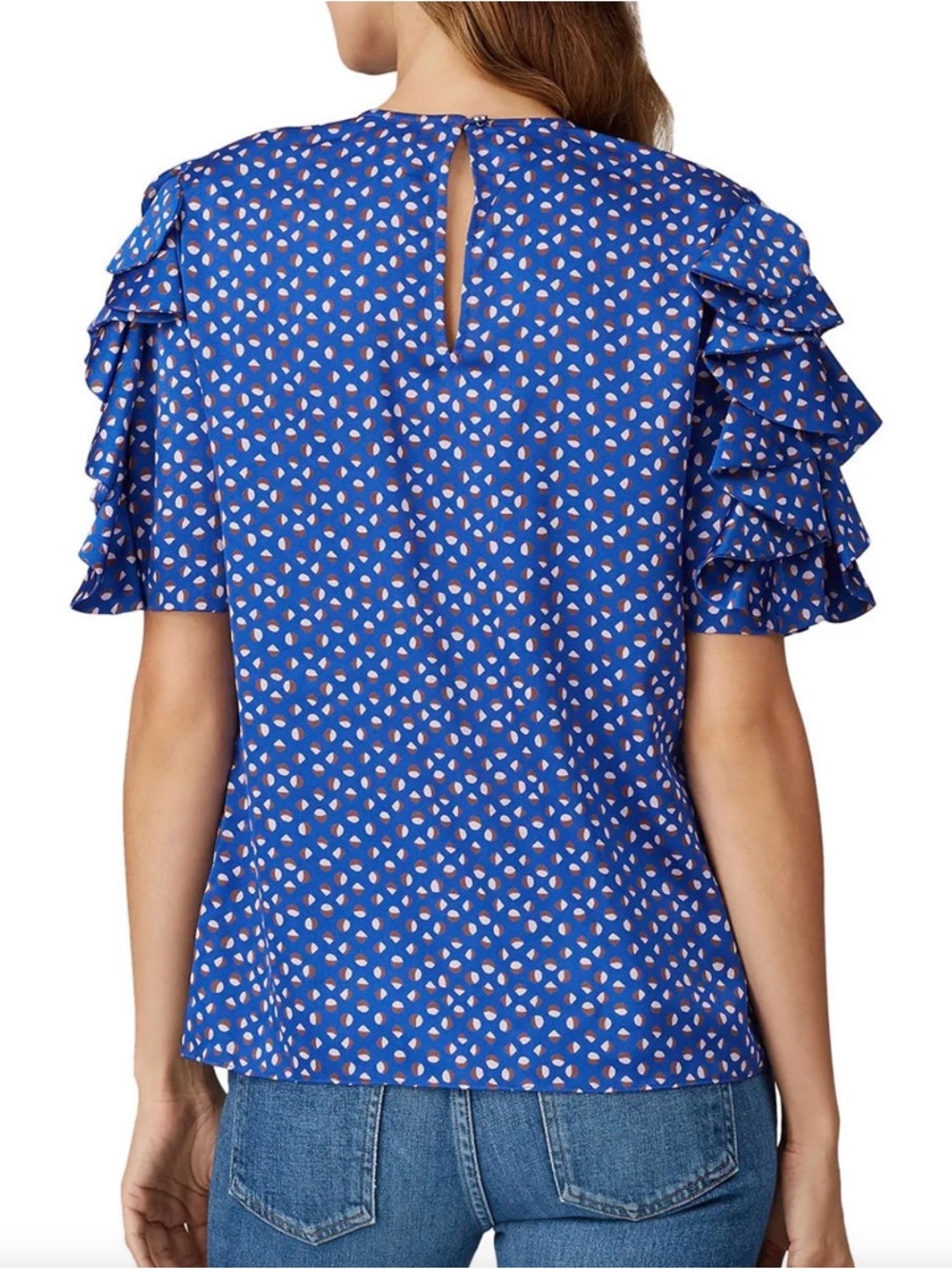 Kate Spade New York Geo Dot satin blouse size small - Picture 3 of 8